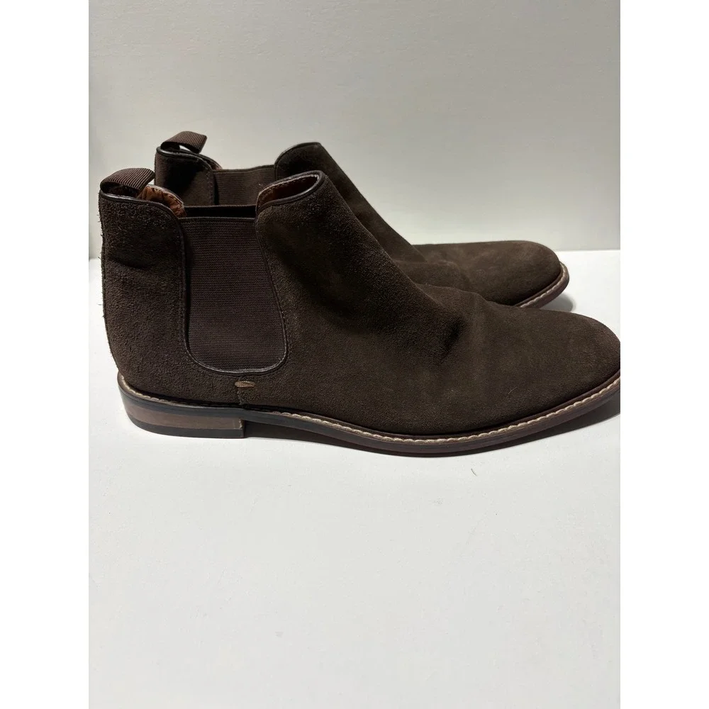 Nordstrom Chelsea Boots Mens Dark Brown Suede Ankle Pull On Studded Sole